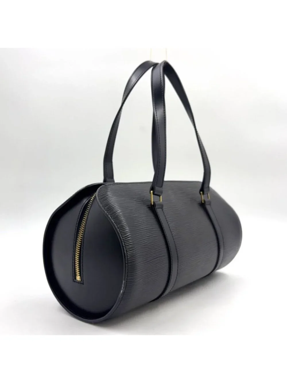 Louis Vuitton Souflo Epi Noir Leather Black Handbag Gold